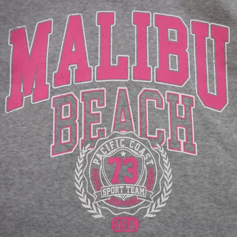 SHEIN "Malibu" Beach Gray Hooded Sweatdress Women L ~NWT~ - Picture 7 of 7